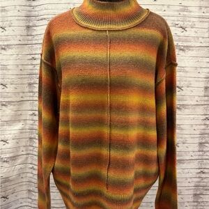 beachlunchlounge Turtleneck Sweater in Warm Stripes